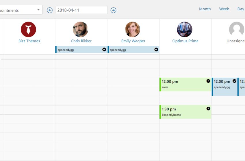  Improved Appointments Calendar in Admin