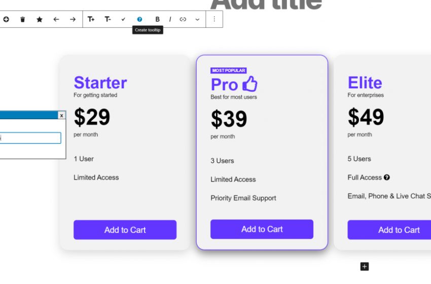  Straightforward Pricing Tables 3.1: New Icon Picker & Tooltips