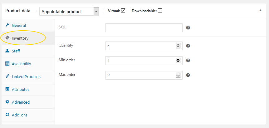 WooCommerce Stock administration for Appointments